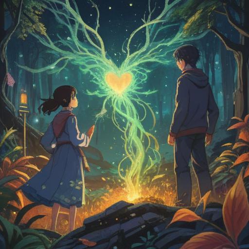 A spiritual illustration depicting an encounter with a difficult coworker, ethereal light surrounding both figures, symbolizing growth and learning, connection between hearts, subtle energy waves, vibrant colors, serene atmosphere, harmonious composition, 4k