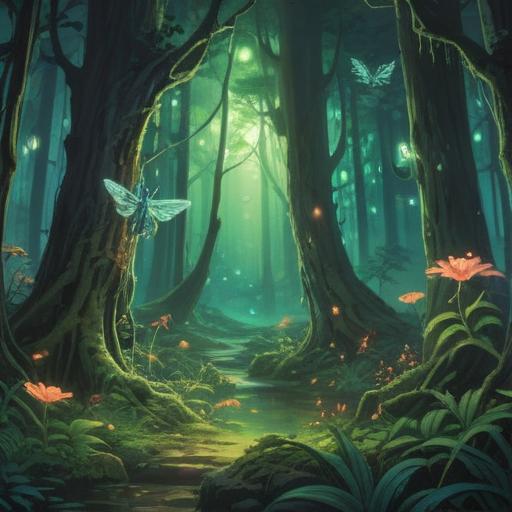 A mystical forest scene, vibrant green plants intertwined with ethereal fairies, soft glowing lights surrounding the fairies, symbolizing growth and connection to nature, tranquil atmosphere, an enchanting blend of flora and magical beings, intricate details showcasing the harmony between plants and spiritual essence, 4k