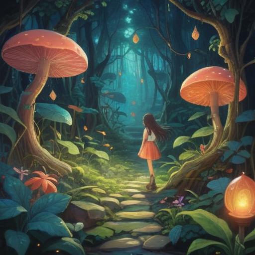 A whimsical illustration of a lucky charm connected to plants and fairies, surrounded by vibrant greenery, soft glows of magic, intricate details of leaves and petals, enchanting fairy figures dancing around, sparkling light effects, a serene garden setting, nature's harmony, colorful flora, 4k