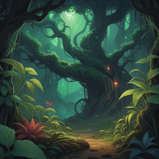 A thriving plant surrounded by ominous shadows, vibrant green leaves contrasted with dark, swirling mist, mystical energy radiating from the plant, a sense of foreboding in the atmosphere, surreal and spiritual elements, intricate details highlighting the plant's growth, contrasting light and dark tones, evoking a sense of warning, 4k