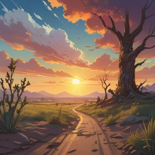 A serene landscape with barren soil, sunlight breaking through clouds, symbols of spiritual growth and introspection, subtle hints of hope, abstract representations of energy, gentle colors, nature's resilience, peaceful and reflective atmosphere, 4k