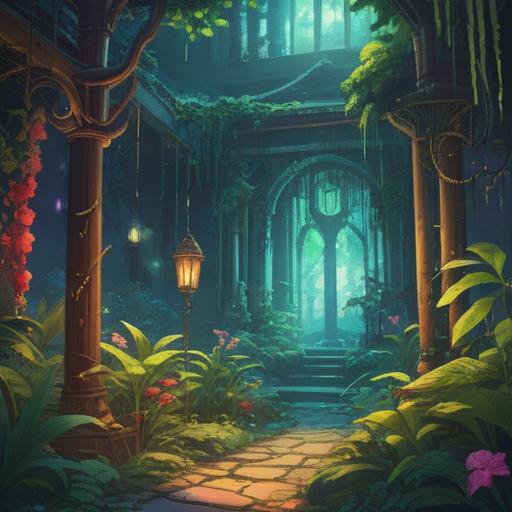 A magical talisman adorned with vibrant plants, glowing softly in a serene garden, surrounded by ethereal light, harmonious colors, displaying various lucky symbols, showcasing flourishing greenery, peaceful atmosphere, inviting nature, intricate details of leaves and flowers, 4k