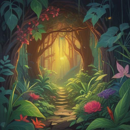 A serene illustration depicting various plants glowing with vibrant energy, ethereal light surrounding each plant symbolizing spiritual signs, intricate details showcasing leaves and roots, a peaceful natural setting with gentle sunlight filtering through trees, mystical atmosphere, harmonious connection between nature and spirituality, 4k