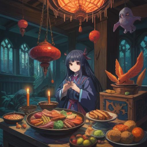 Unhealthy foods to avoid for spiritual cleansing, mystical symbols, ominous shadows, ethereal atmosphere, warning signs in nature, contrasting colors, spiritual imagery, presence of negative energy, serene background, 4k