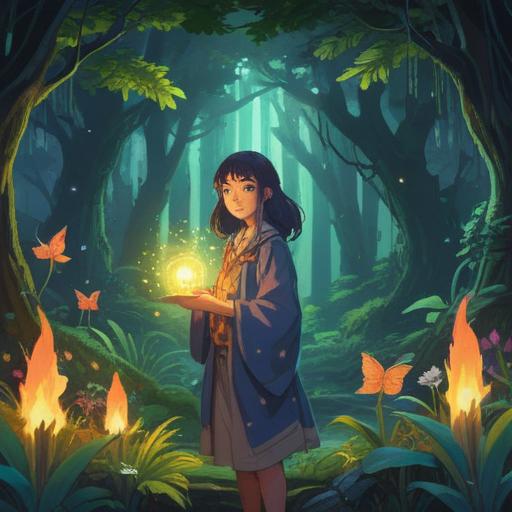 A serene spiritual illustration depicting a person surrounded by glowing light, symbols of purification around them, tranquil nature background with lush greenery, gentle flowing water, ethereal energy radiating from the character, representing healing and enlightenment, 4k