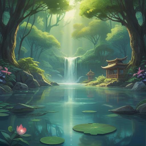A serene illustration depicting signs of spiritual purification symptoms, soft ethereal light, a tranquil setting with nature elements, gentle flowing water symbolizes cleansing, subtle glowing orbs representing energy shifts, peaceful human figures in meditation, harmony and balance in the atmosphere, 4k