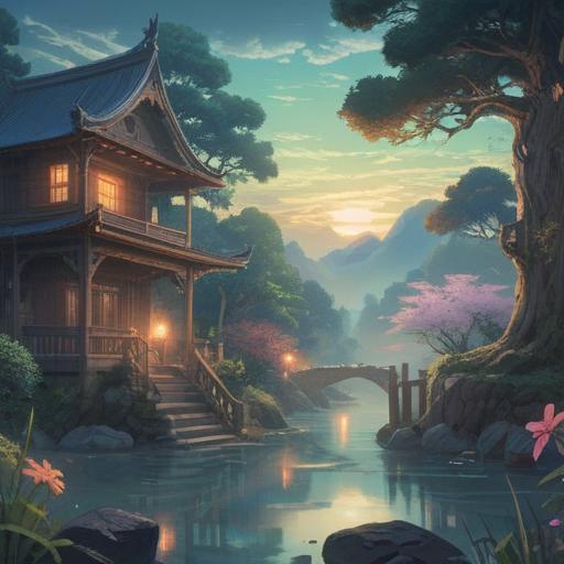 A serene and mystical landscape, gentle mist enveloping the atmosphere, symbolic representations of awareness and spiritual signs, soft glowing orbs indicating energy flow, subtle auditory elements visually depicted, tranquil colors providing a sense of calm, detailed flora surrounding a meditative figure, harmonious balance between nature and spirit, 4k