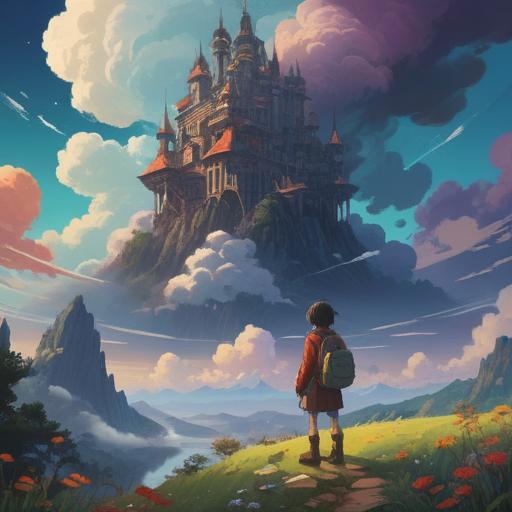 A mystical landscape featuring upward-reaching clouds, serene atmosphere, spiritual symbols hidden in the clouds, vibrant colors reflecting enlightenment, people gazing in awe, a sense of connection to the universe, ethereal light shining through, detailed natural scenery, harmonious energy flow, 4k