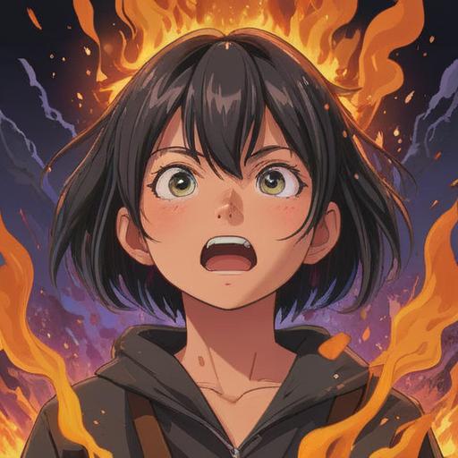 A captivating scene of a person experiencing a strong burnt smell, surprised expression, dynamic body language, looking towards the source of the scent, kitchen environment filled with smoke, ingredients in disarray, subtle hints of a cooking mishap, warm lighting capturing the moment, inviting atmosphere, everyday life interpretation, 4k