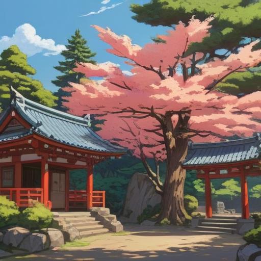 A serene visit to Matsudaira Tokushima Shrine, peaceful surroundings, vibrant nature, spiritual atmosphere, ancient architecture, gentle sunlight filtering through trees, feeling of connection to heritage, positive energy, harmonious tranquility, 4k