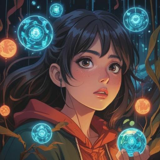 A mystical illustration depicting a person noticing a sudden mole on their skin, surrounded by symbolic elements like glowing orbs and ethereal light, nature in the background signifying change and transformation, an aura of spirituality, serene expression on the person's face, 4k