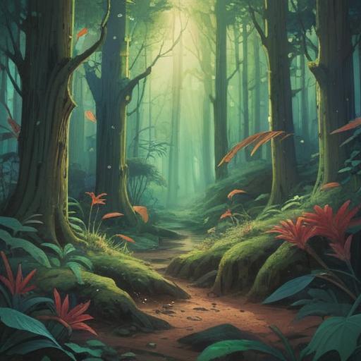 A serene scene depicting small feathers appearing gently in a mystical forest, ethereal light filtering through the trees, symbols of spiritual guidance and awakening, tranquil atmosphere, nature’s magic, vibrant colors, soft-focus background, 4k
