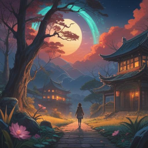 A mystical scene representing the spiritual meaning of