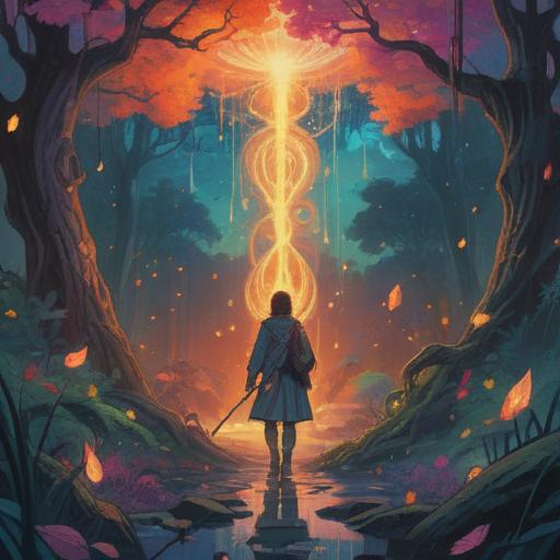 A spiritual guidance illustration, depicting the moment of death, ethereal light, symbols of transition, mindful awareness, spiritual signs in nature, serene atmosphere, calming colors, deep reflection, contemplative figures, 4k