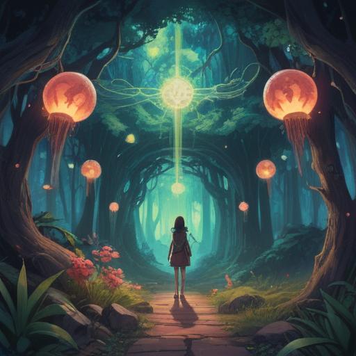 A symbolic illustration depicting spiritual signs of caution, vibrant colors, ethereal elements, mystical atmosphere, representations of emotional wounds, nature intertwining with human experience, thoughtful expressions, surreal scenery, 4k