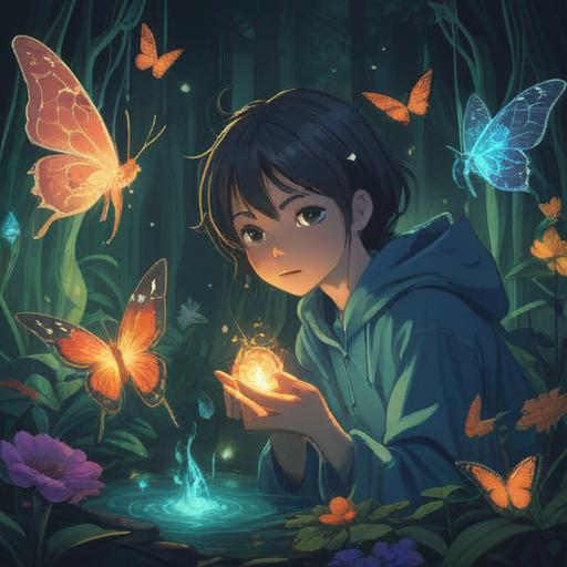 A serene illustration depicting spiritual energy signals, ethereal light emanating from a glowing aura, subtle visual cues like butterflies and crystals, a person meditating in a tranquil natural setting, deep connection with nature, vibrant colors, peaceful atmosphere, nature-inspired motifs, 4k