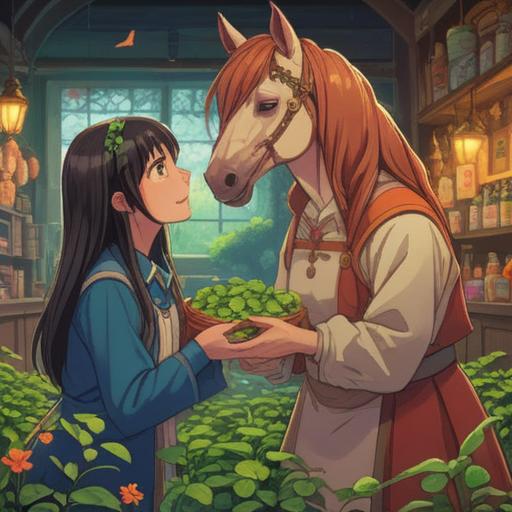 A charming illustration of a mother and daughter sharing a joyful moment, surrounded by lucky items such as four-leaf clovers, horseshoes, and lucky charms, vibrant colors, warm and inviting atmosphere, playful expressions, detailed background with a sunny park setting, whimsical elements, 4k