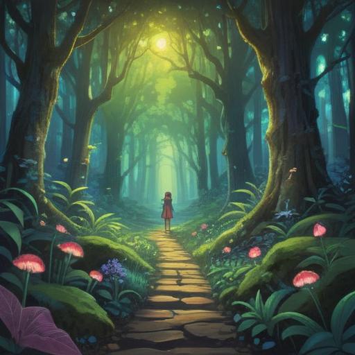 A serene and uplifting scene, a glowing light illuminating a path through a tranquil forest, gentle hands reaching out from the light, symbols of hope and guidance, ethereal beings observing from the trees, soft rays shining through leaves, a sense of peace and connection, vibrant nature surrounding, 4k