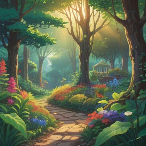 Thoughtful preparation for positive encounters, serene and calm setting, open-minded individual reflecting in a peaceful garden, soft sunlight filtering through trees, gentle breeze, blooming flowers symbolizing new beginnings, harmonious color palette, inviting atmosphere, introspective mood, 4k