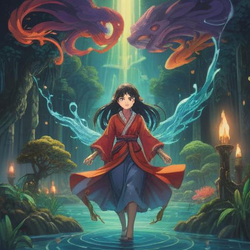 A serene, mystical scene depicting a person surrounded by flowing energy, symbols of abundance and harmony, a bright light symbolizing spiritual guidance, lush nature in the background, soft rays of sunshine illuminating the scene, a feeling of peace and hope, vibrant colors, ethereal atmosphere, connectedness to the universe, 4k