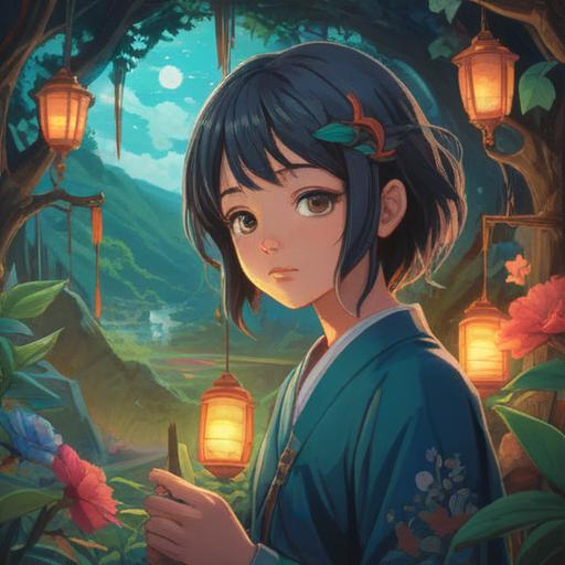 A serene and mystical illustration, vibrant colors, ethereal light, interconnected souls, spiritual connections, moments of serendipity, nature backdrop, gentle energy flow, calming ambiance, symbolism of growth and unity, 4k