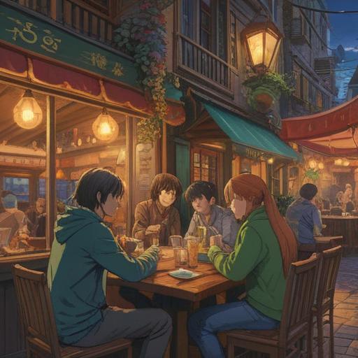 A serene and inviting scene depicting a diverse group of people engaging in deep conversations and sharing laughter, warm natural lighting, a cozy café setting with plants and soft furnishings, expressions of empathy and connection, a sense of community and openness, promoting emotional readiness and understanding, 4k