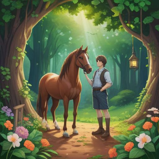 A whimsical illustration of a couple in a whimsical setting, surrounded by various lucky items like four-leaf clovers, horseshoes, and crystal charms, colorful and vibrant atmosphere, the couple exchanging hopeful glances, depicting transformation and positivity in their relationship, detailed background with enchanting elements, soft lighting, 4k
