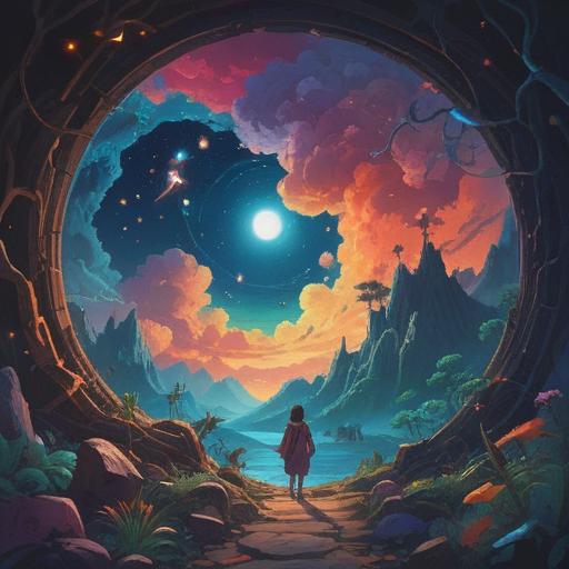 A mystical scene depicting spiritual signs associated with being born on a holiday, a radiant figure symbolizing birth surrounded by vibrant celestial elements, colorful auras and patterns representing spiritual energy, ethereal symbols like doves and stars, intricate details in the background illustrating nature and celebration, a sense of harmony and connectedness, 4k