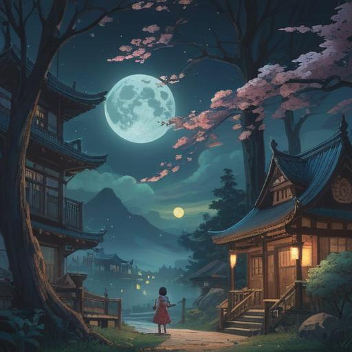 A serene night scene representing the spiritual significance of the 