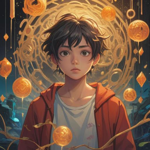 A serene illustration of a person surrounded by floating, ethereal symbols representing distraction and clarity, soft golden light illuminating their face, a tranquil nature background with flowing water and gentle breeze, peaceful expression, subtle hints of spiritual elements like chakra symbols and glowing orbs, conveying the idea of finding spiritual guidance in moments of distraction, harmonious color palette, 4k