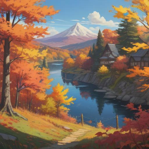 A serene autumn equinox scene, vibrant fall foliage, harmonious balance of nature, gentle sunlight filtering through trees, individuals practicing mindfulness, symbolic representation of spiritual health, peaceful atmosphere, connection with nature, warm colors, uplifting energy, 4k