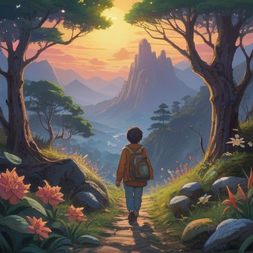 A mystical scene representing the struggle of job hunting, symbolic signs of hope emerging, ethereal light illuminating the path, vibrant colors, a blend of nature and urban elements, characters experiencing a sense of confusion yet looking towards the horizon, subtle signs of spiritual guidance, detailed expressions of determination, dreamy atmosphere, 4k