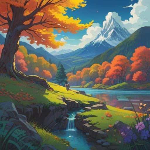 A serene landscape depicting the spiritual significance of environmental changes, vibrant colors illustrating the transition of seasons, symbolic elements representing growth and transformation, ethereal light illuminating the scene, interconnected nature and human spirit, tranquil atmosphere, harmony with nature, 4k