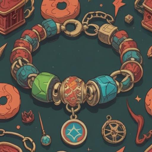 A symbolic illustration of lucky items for overcoming difficult times, featuring a charm bracelet with various charms representing hope, resilience, and strength, surrounded by serene nature, soft light illuminating the scene, gentle colors, inviting atmosphere, detailed elements, inspirational touch, 4k