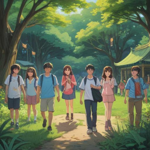 A serene illustration depicting a diverse group of people in a tranquil park, exchanging smiles and gestures of kindness, vibrant energy radiating from their interactions, symbols of positivity and spiritual connection surrounding them, sunlight filtering through the trees casting gentle shadows, a peaceful atmosphere, capturing the essence of positive signs guided by spirituality, 4k