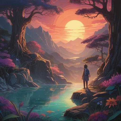 A mystical illustration depicting a serene landscape, featuring a figure surrounded by ethereal light, symbolizing positive energy amidst darkness, vibrant colors, delicate spirits dancing around, contrasting shadows representing negativity, harmonious balance between light and dark, spiritual aura, 4k