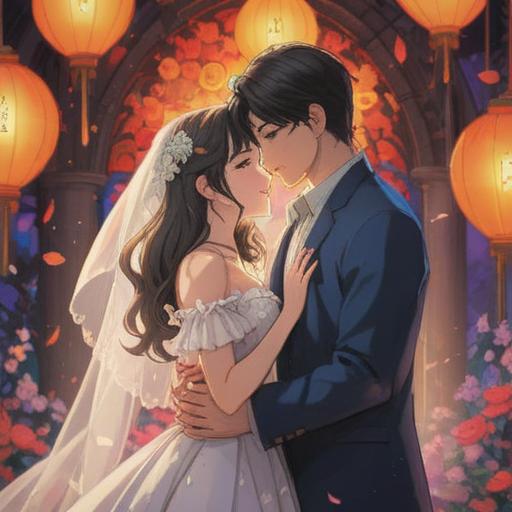 Nurturing a positive mindset for celebrating a blessed marriage, calming and serene environment, joyful interactions among family and friends, elements of love and support, gentle lighting, detail-oriented expressions of happiness, harmonious colors, 4k