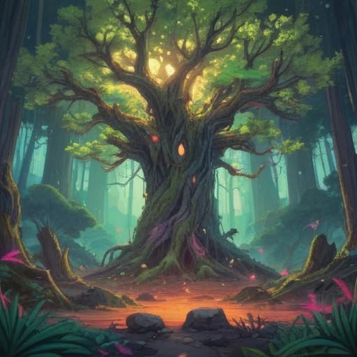 A serene illustration of a tree with vibrant leaves, symbolizing life and growth, intertwined with subtle images of various diseases as shadows, ethereal light shining through branches, representing the spiritual journey of understanding mortality, peaceful environment, contemplative mood, 4k