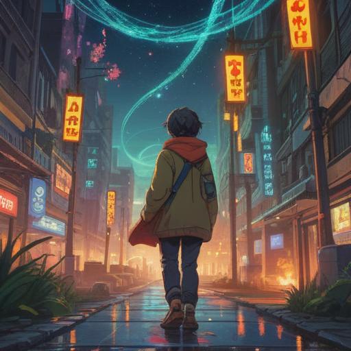 A serene digital painting of a person standing at a crossroads, surrounded by swirling ethereal lights and symbols, embodying the concept of spiritual rejection, deep contemplation on their face, nature encircling them with vibrant greenery, a path leading towards the horizon, mystical energy in the air, 4k