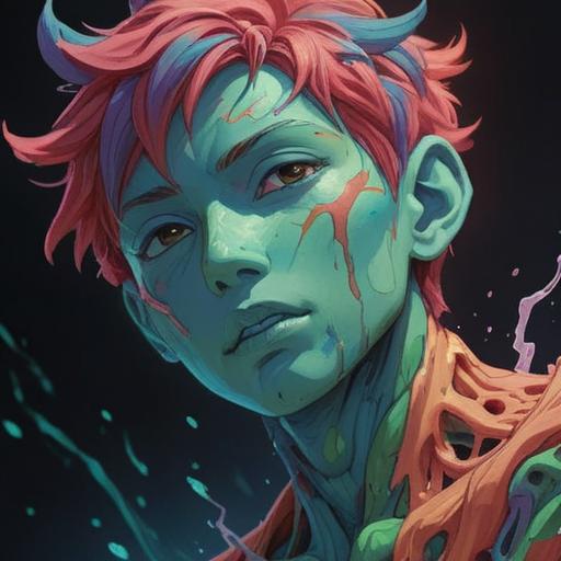 A close-up of a person's neck with small blemishes, symbolic representations of spiritual growth, colorful aura surrounding the figure, hints of positive energy, nature elements in the background, a sense of enlightenment, serene expression, ethereal lighting, 4k