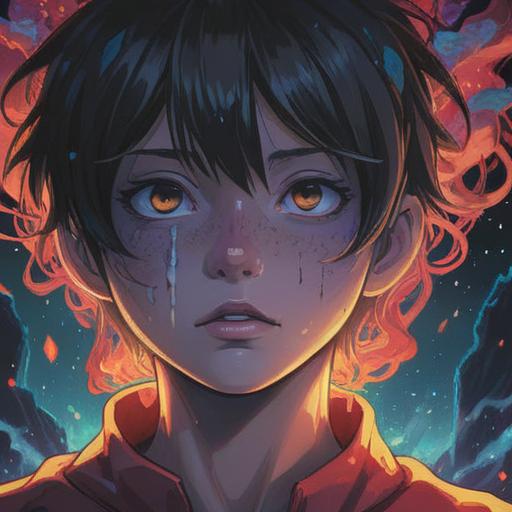 A close-up illustration focusing on the back of a person's neck, clear depiction of a pimple, surrounded by ethereal light, vibrant aura conveying positive energy, soft pastel colors, spiritual symbols and motifs in the background, serene expression on the person's face, sense of enlightenment and healing, 4k