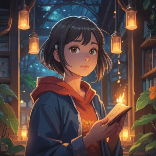 A serene and reflective illustration of a person with clear skin, symbolizing spiritual growth, surrounded by soft glowing lights, wearing a calming expression, gentle aura radiating from the neck area, metaphysical symbols gently illuminating, nature background with blooming flowers, peaceful atmosphere, inviting for introspection, 4k