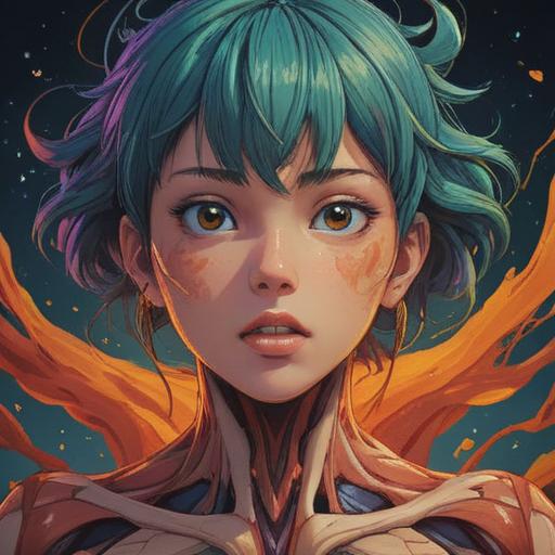 A close-up of a person's neck showing hives, symbolizing the arrival of new energy, vibrant and pulsating colors surrounding the hives, a mystical aura, glowing light, ethereal background, sense of transformation and awakening, intricate details, dynamic composition, 4k