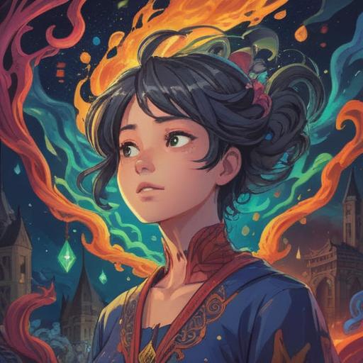 A surreal illustration depicting a person experiencing neck spasms, vibrant colors, mystical symbols surrounding the character, the connection between physical and spiritual realms, ethereal light illuminating the scene, a serene yet intense expression on the face, dreamlike environment, abstract shapes representing hidden meanings, 4k