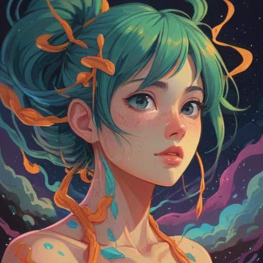 Spiritual interpretation of acne on the neck, symbolic representation of emotional stress, vibrant energy flow, mystical aura surrounding the skin, connection to self-expression, depiction of healing and transformation, ethereal colors and patterns, serene atmosphere, thoughtful expression, 4k