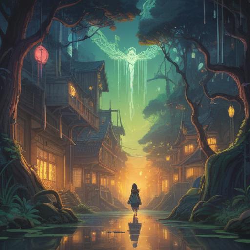 A serene spiritual illustration depicting the concept of hanging as a positive sign, gentle ethereal light, symbolic representations of transformation, peaceful surroundings, soft clouds, uplifting energy, harmonious balance, nature elements, 4k