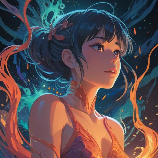 A serene illustration depicting a person gently scratching their neck, a soft glow surrounding them, ethereal light representing spiritual energy, vibrant colors conveying positivity, tranquil nature backdrop, calming atmosphere, symbolic elements like feathers and butterflies, 4k