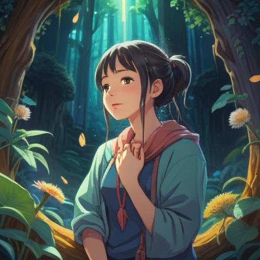 A serene and mystical scene depicting a person gently scratching their neck under a gentle beam of light, surrounded by ethereal symbols representing spiritual growth, soft flowing fabrics conveying peace and comfort, tranquil nature backdrop with subtle colors, a sense of enlightenment and positive energy, 4k