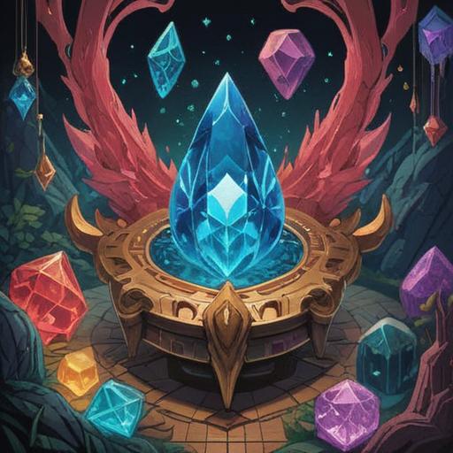 A harmonious illustration of a lucky item that balances neck aura, colorful and vibrant design, intricate details showcasing crystals and symbols, serene background with soft light, peaceful ambiance, mystical energy radiating, 4k