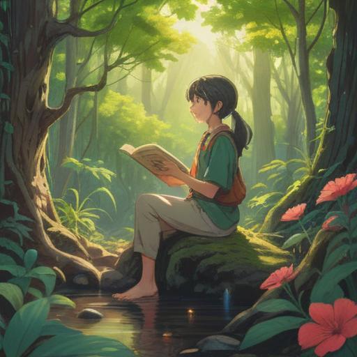 A serene illustration of a person practicing self-care, surrounded by calming nature, gentle sunlight filtering through the trees, a peaceful atmosphere, soothing herbs and natural remedies, soft textures, emotional well-being, holistic approach to atopic care, vibrant yet restful colors, 4k